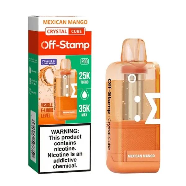 Off Stamp X Cube Crystal Disposable Pod mexican mango with packaging
