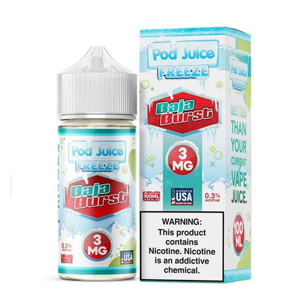 Baja Burst Freeze Pod Juice 100mL with packaging