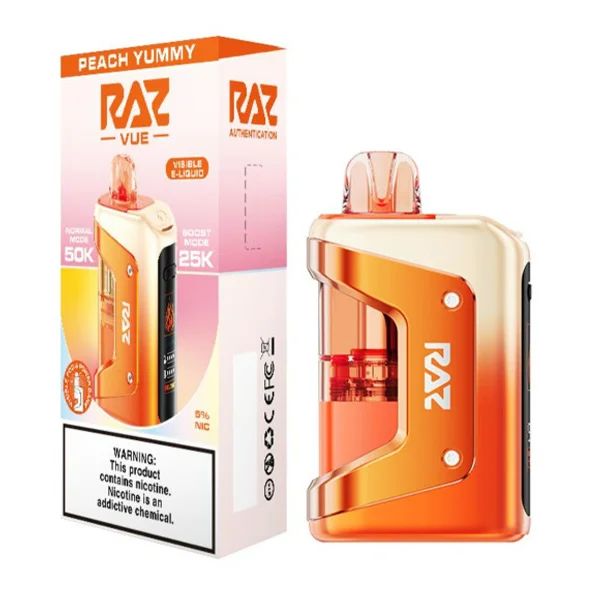 Raz Vue Disposable + Power Dock peach yummy with packaging