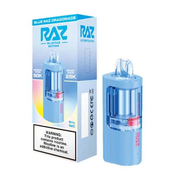 Raz Vue Disposable Pod blue raz dragonade with packaging