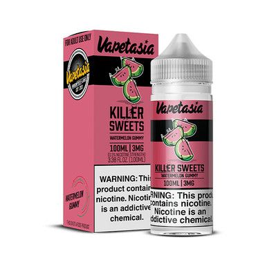 Killer Sweets Watermelon Gummy by Vapetasia Tobacco-Free Nicotine Series E-Liquid with packaging