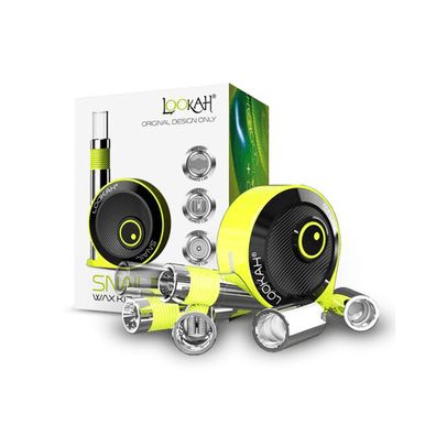 Lookah Snail 2.0 Kit – 510 Battery Mod plus 510 Wax Carts yellow with packaging