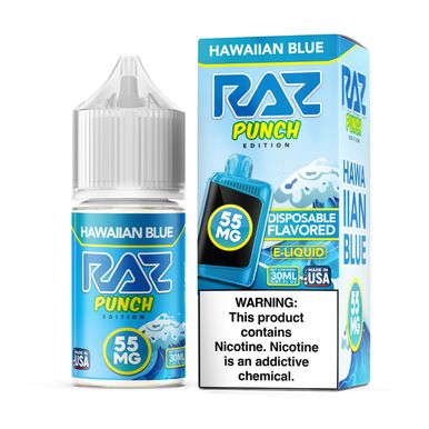 Hawaiian Blue Pod Juice x RAZ Punch Edt. Salts 30mL with packaging