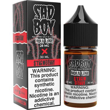 Nola Strawberry by Sadboy Nola Bar Salt E-Liquid with packaging