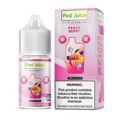 Peach Berry by Pod Juice TFN PJ5000 Series Salt 30mL with Packaging