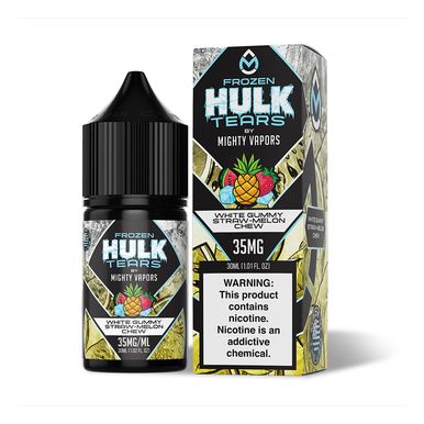 Frozen White Gummy Straw Melon Chew Mighty Vapors Salts 30mL with packaging