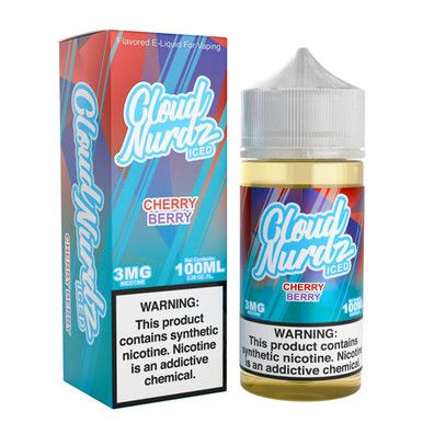 Cherry Berry Ice Cloud Nurdz 100mL with packaging