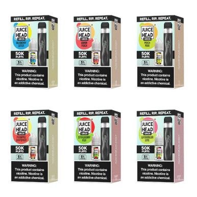 Vaporesso XROS 4 Mini Pod System + Juice Head Salts 30mL Collab Set Group Photo packaging