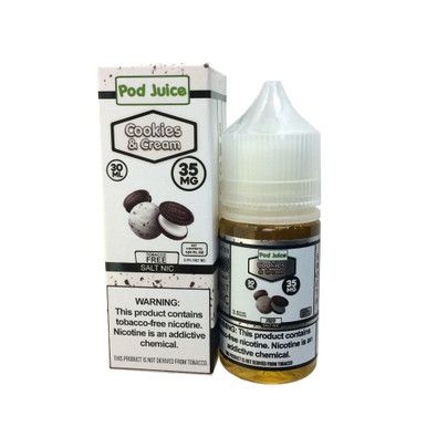 Cookies & Cream by Pod Juice Salt with Packaging