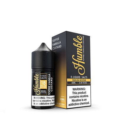 Toffee Vanilla Custard Humble Salts 30mL with Packaging