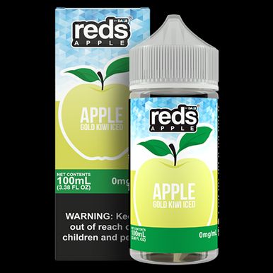 Gold Kiwi Ice by 7Daze Reds 100mL Freebase with packaging