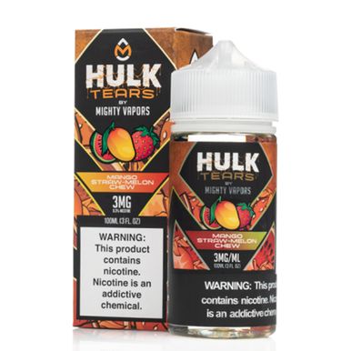 Mango Straw Melon Chew by Mighty Vapors Hulk Tears E-Juice (100mL)(Freebase) with packaging