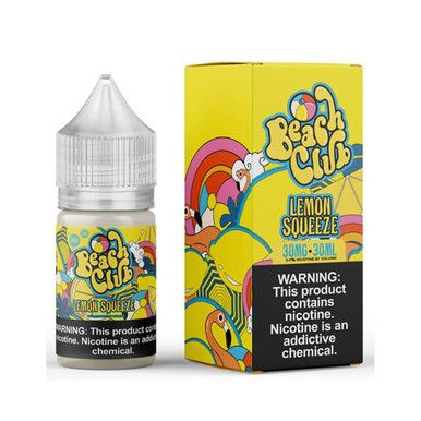 Lemon Squeeze by Beach Club E-Liquid 30mL (Salts) with pakaging
