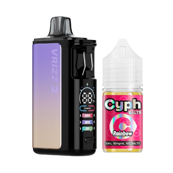 Voopoo Navi Pod System + Cyph Salts 30mL Collab Set Color: Sunset Purple | Flavor: Rainbow 50mg