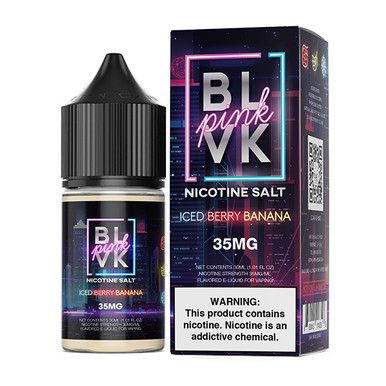 Strawberry Banana Ice (Iced Berry Banana) BLVK Pink Salts 30mL with Packaging
