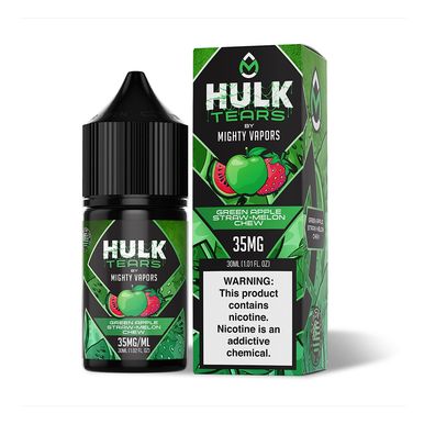 Green Apple Straw Melon Chew Mighty Vapors Salts 30mL with packaging