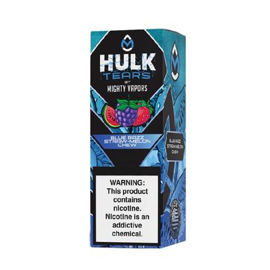 Hulk Tears Blue Razz Straw-Melon Chew Might Vapors Hulk Tears Salts 30mL packaging