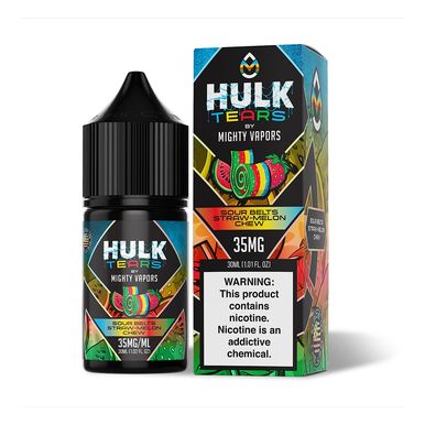 Sour Belts Straw Melon Chew Mighty Vapors Salts 30mL with packaging