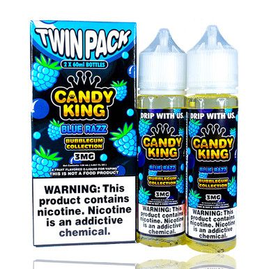Blue Razz By Candy King Bubblegum Collection E-Liquid with Packaging