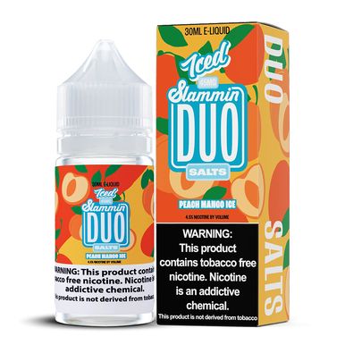 Peach Mango Ice Slammin Duo Salts 30mL with packaging