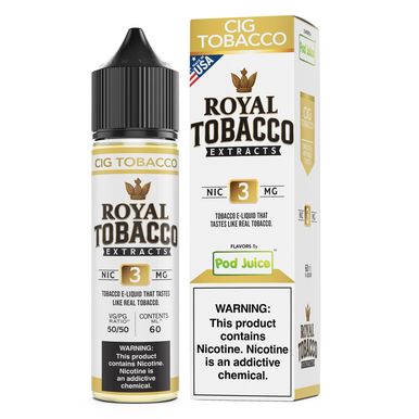 Cig Tobacco Pod Juice x Royal Tobacco Extracts 60mL with packaging