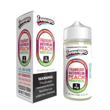 Strawberry Watermelon Peach Menthol Innevape 100mL with packaging