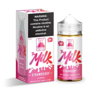Strawberry by Milk Monster Series E-Liquid 100mL (Freebase) with packaging