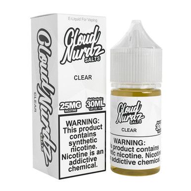 Clear Cloud Nurdz TFN Salts 30mL  with packaging