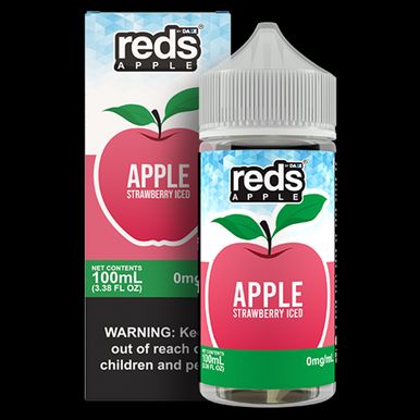 Strawberry Ice by 7Daze Reds 100mL Freebase with packaging