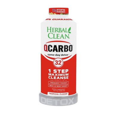 Herbal Clean Q-Carbo Detox 32oz Tropical Flavor bottle