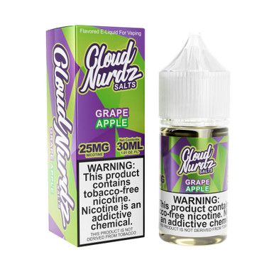 Grape Apple Cloud Nurdz TFN Salts 30mL with packaging