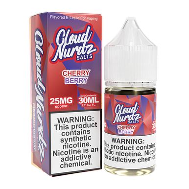 Cherry Berry Cloud Nurdz Salts 30mL with packaging