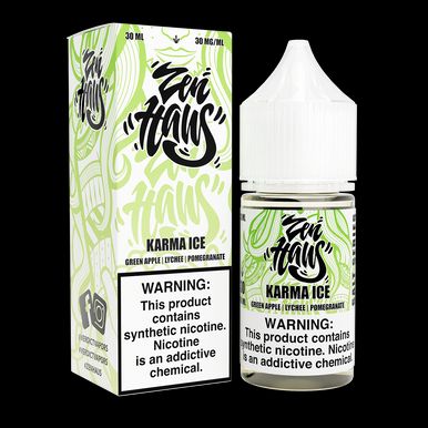 Karma Ice by Zen haus Salt Series E-Liquid 30mL with packaging
