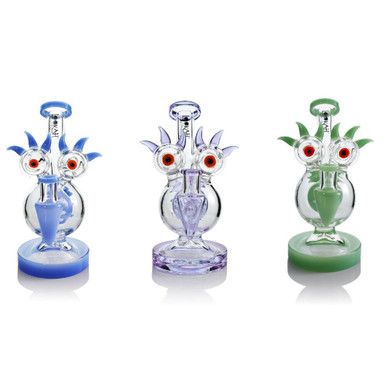 Lookah (Dab Rig) 8” Mini Sparkling Red Eyes Alien Water Pipe group photo