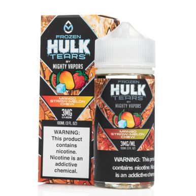 Frozen Mango Straw Melon Chew by Mighty Vapors Hulk Tears E-Juice (100mL)(Freebase) with packaging