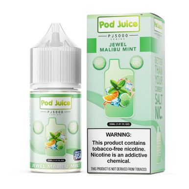 Jewel Malibu Mint by Pod Juice TFN PJ5000 Series Salt 30mL with Packaging