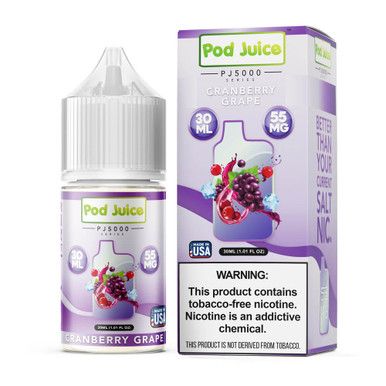 Cranberry Grape by Pod Juice TFN PJ5000 Salt Series E-Liquid 30mL with Packaging