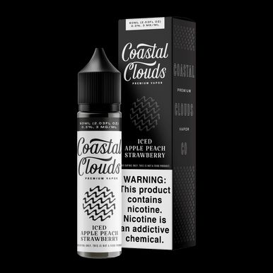 Apple Peach Strawberry Ice By Coastal Clouds E-Liquid with packaging