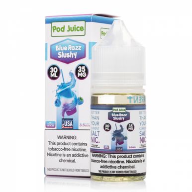 Blue Razz Slushy by Pod Juice Salt with Packaging