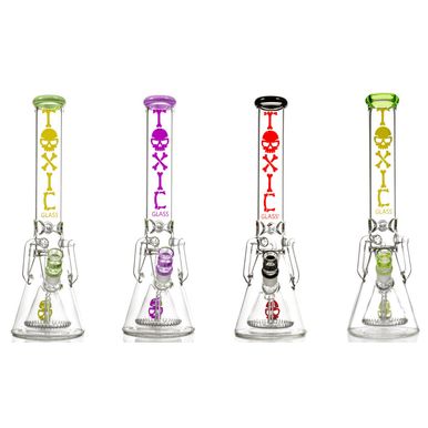 MKGlass (Water Pipe) TX72 Toxic 16″ Pyramid Recycler Beaker group photo