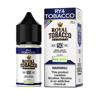 RY4 Tobacco Pod Juice x Royal Tobacco Extracts Salts 30mL with packaging