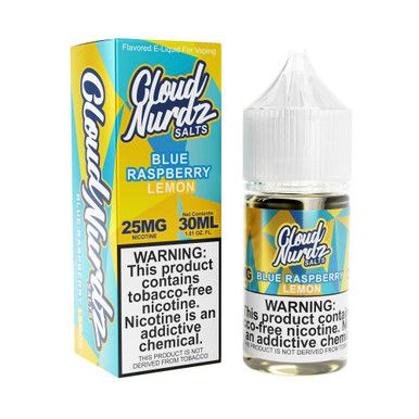 Blue Raspberry Lemon Cloud Nurdz TFN Salts 30mL with packaging