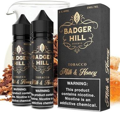 Milk and Honey by Badger Hill Reserve E-Liquid with Packaging