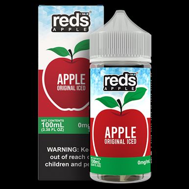 Apple Ice by 7Daze Reds 100mL Freebase with packaging