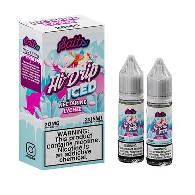 Nectarine Lychee ICED Salt By Hi-Drip E-Liquid with Packaging