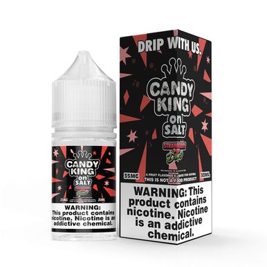 Strawberry Pop Drops Candy King Salts 30mL with packaging