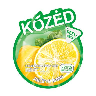 Kozed Peelable Gummy Candy packaging lemon
