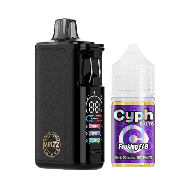 Voopoo Navi Pod System + Cyph Salts 30mL Collab Set Color: Black Leather | Flavor: Fcuking FAB