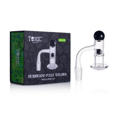 MKGlass (Banger) TXQB1 Toxic Quartz 14MM 90° Hurricane Fully Welded Terp Slurper Set with packaging