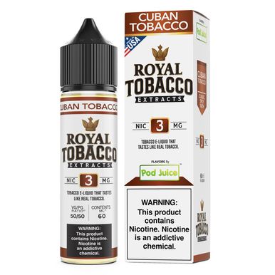 Cuban Tobacco Pod Juice x Royal Tobacco Extracts 60mL with packaging